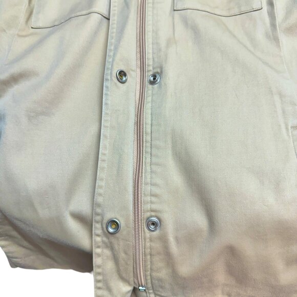 Evan-Picone Shacket Womens S Stretch Beige Shirt Jacket LS Pockets Zip Snap - Picture 12 of 13